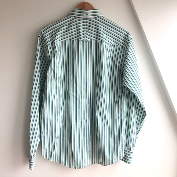 M&S BLUE HARBOUR Regular Fit striped button down dress shirt Sz M - Picture 9 of 12